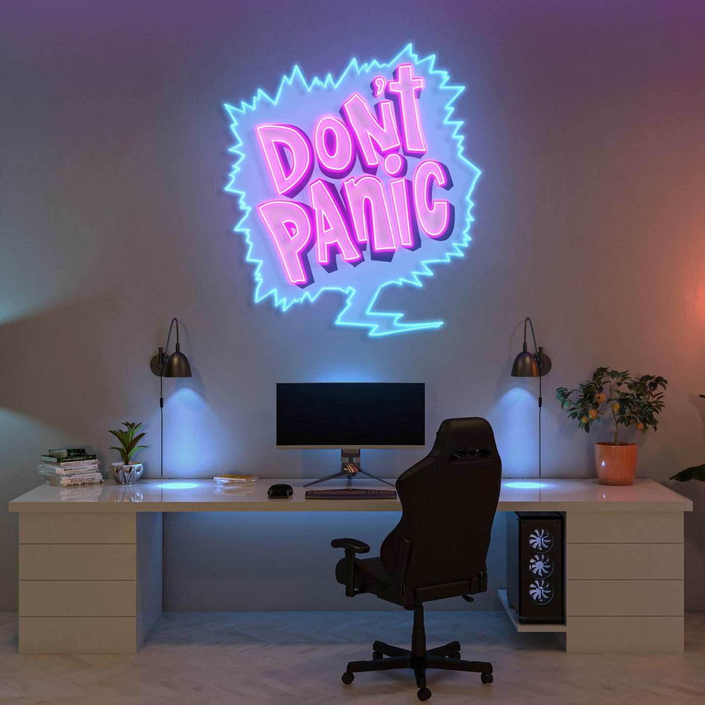 Don't Panic Led Neon Acrylic Artwork - Neonzastudio