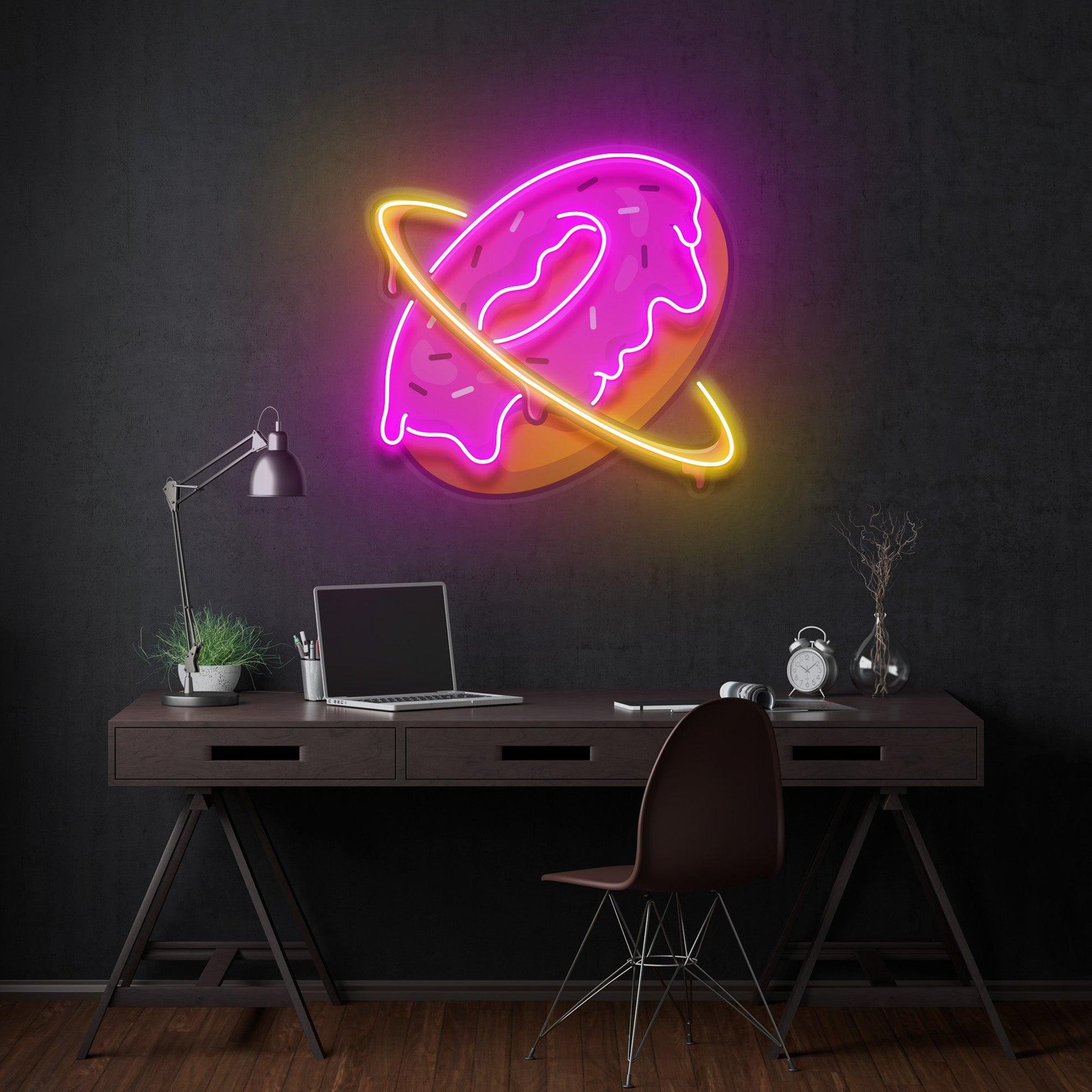 Doughnut Planet Led Neon Acrylic Artwork - Neonzastudio