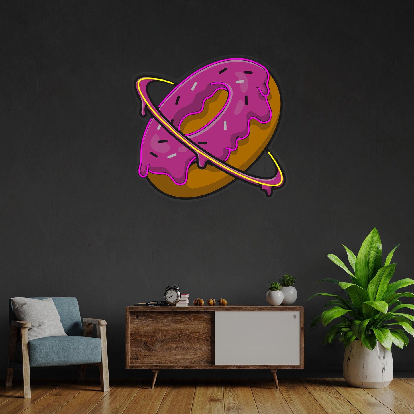 Doughnut Planet Led Neon Acrylic Artwork - Neonzastudio