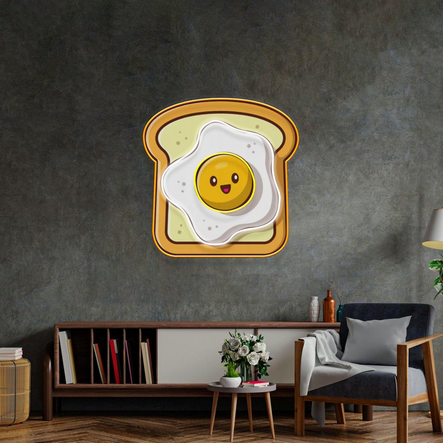 Eggs on Toast Led Neon Acrylic Artwork - Neonzastudio