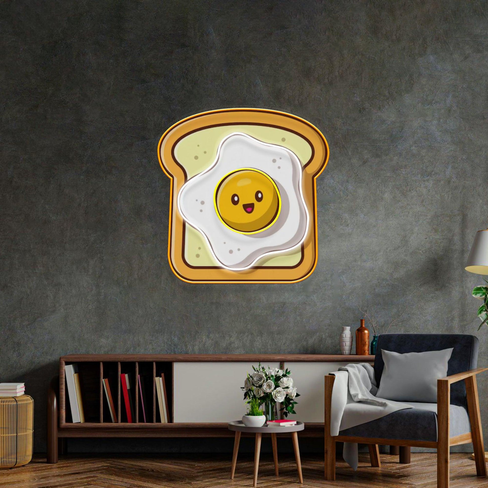 Eggs on Toast Led Neon Acrylic Artwork - Neonzastudio