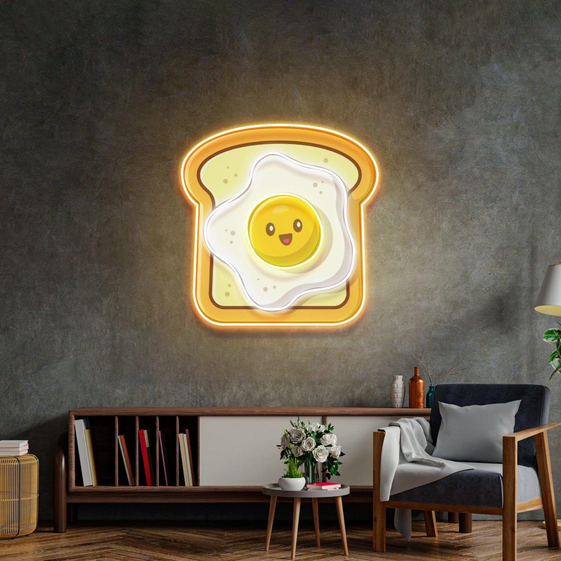 Eggs on Toast Led Neon Acrylic Artwork - Neonzastudio