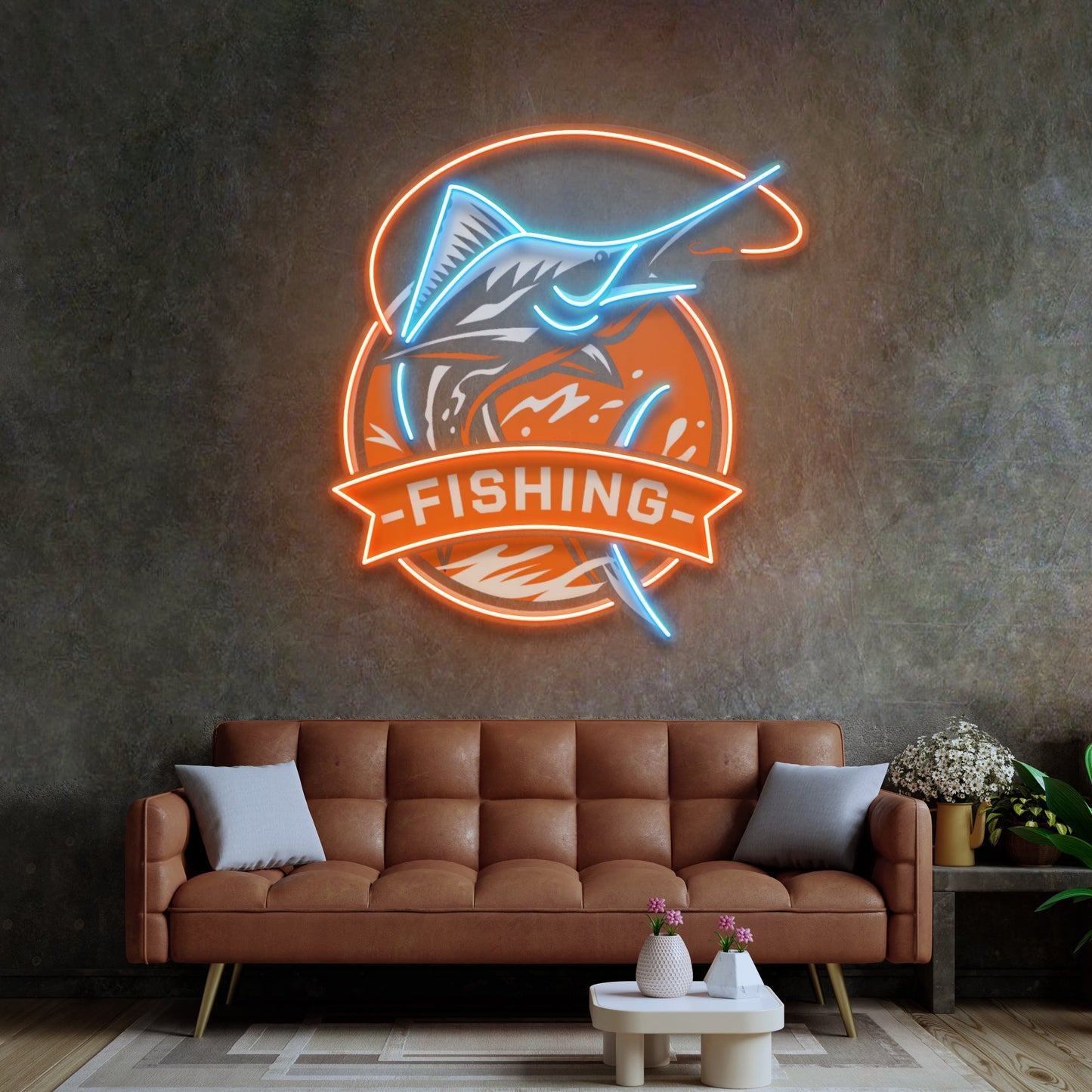 Fishing Logo LED Neon Sign Light Pop Art - Neonzastudio