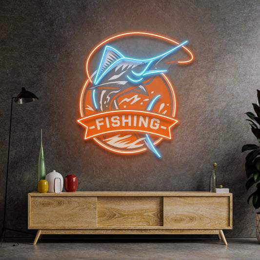 Fishing Logo LED Neon Sign Light Pop Art - Neonzastudio