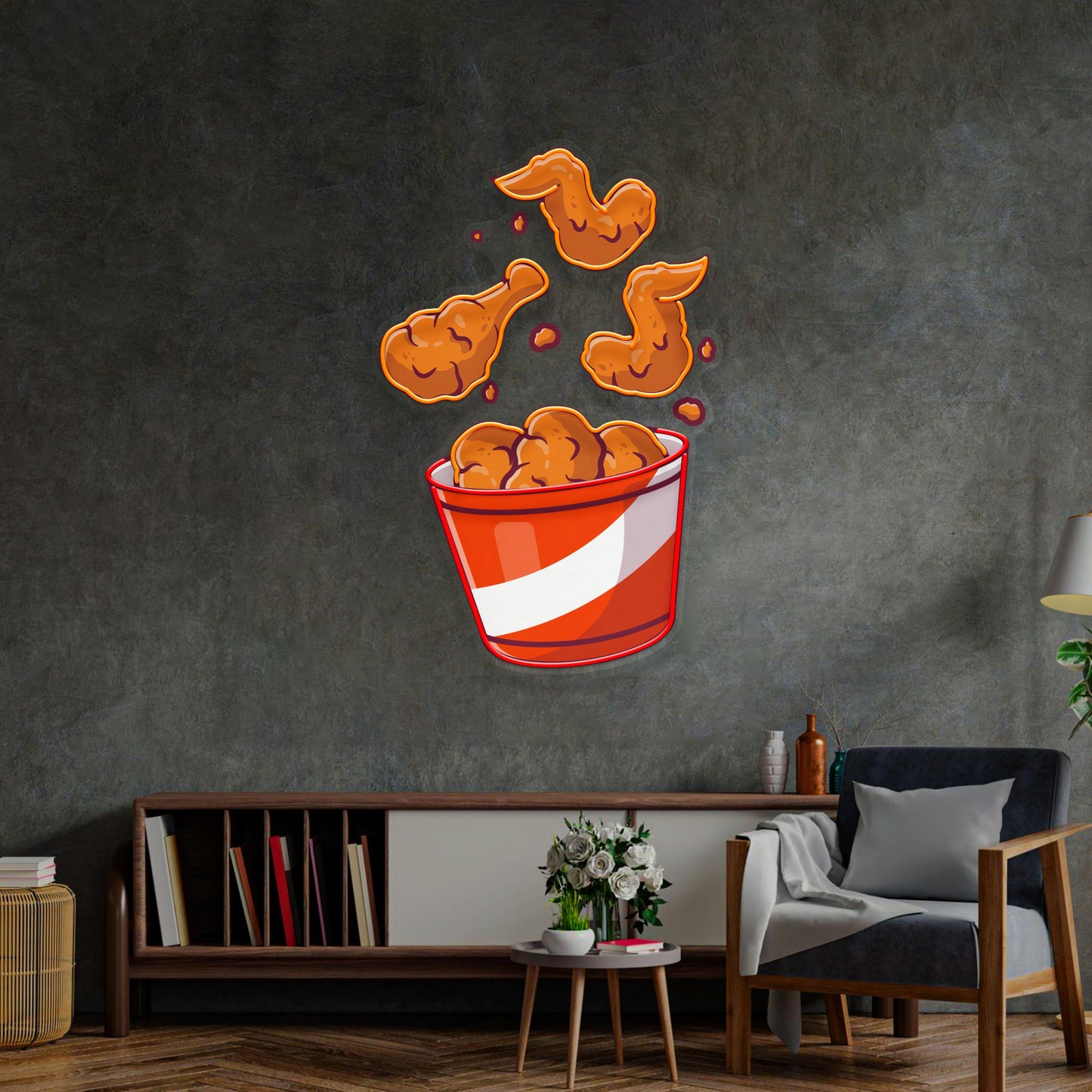 Flying Fried Chicken LED Neon Sign Light Pop Art - Neonzastudio