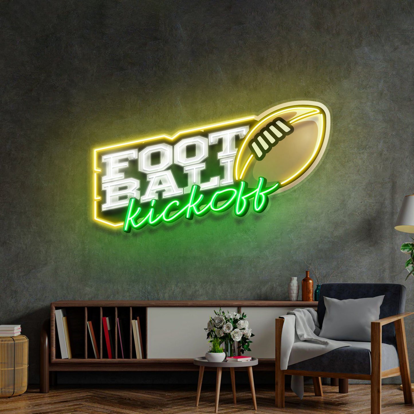 Football Kickoff Led Neon Acrylic Artwork - Neonzastudio