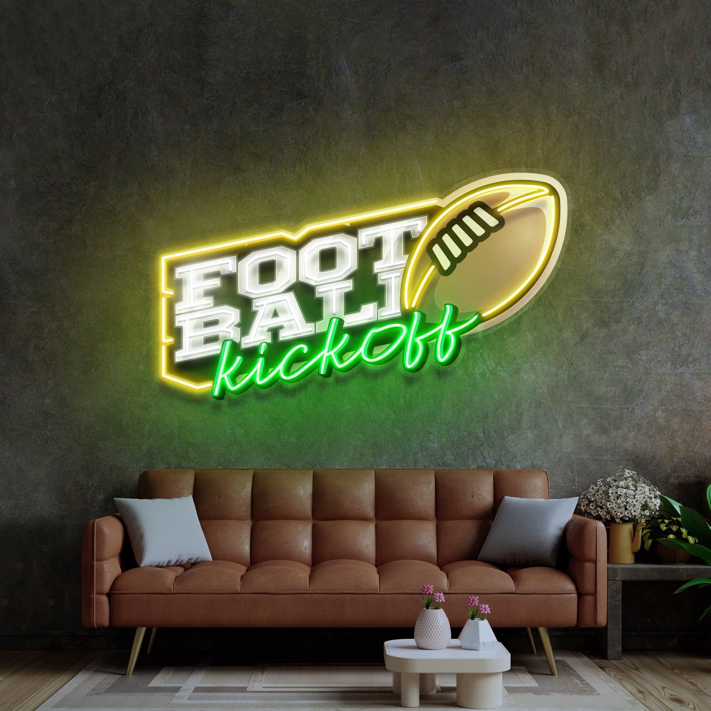 Football Kickoff Led Neon Acrylic Artwork - Neonzastudio