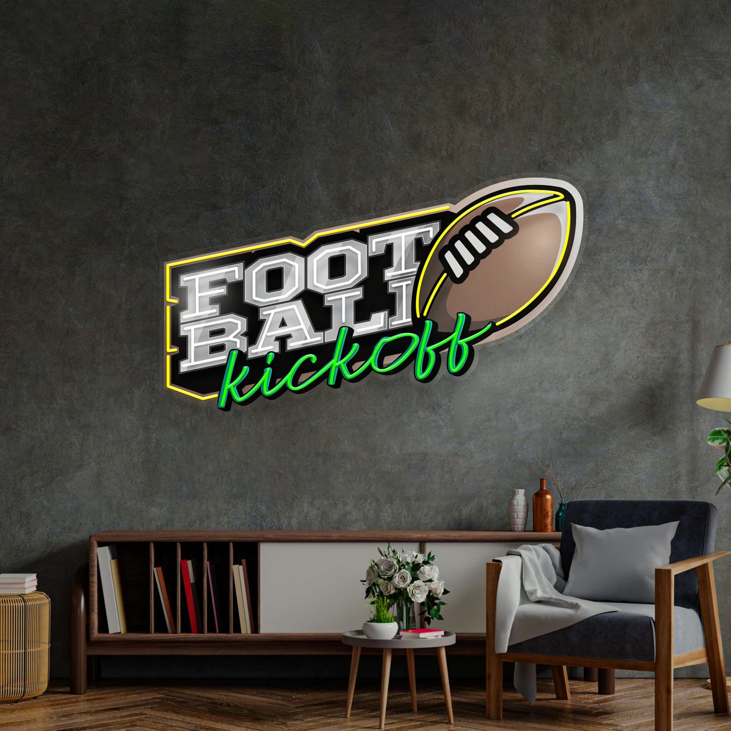Football Kickoff Led Neon Acrylic Artwork - Neonzastudio