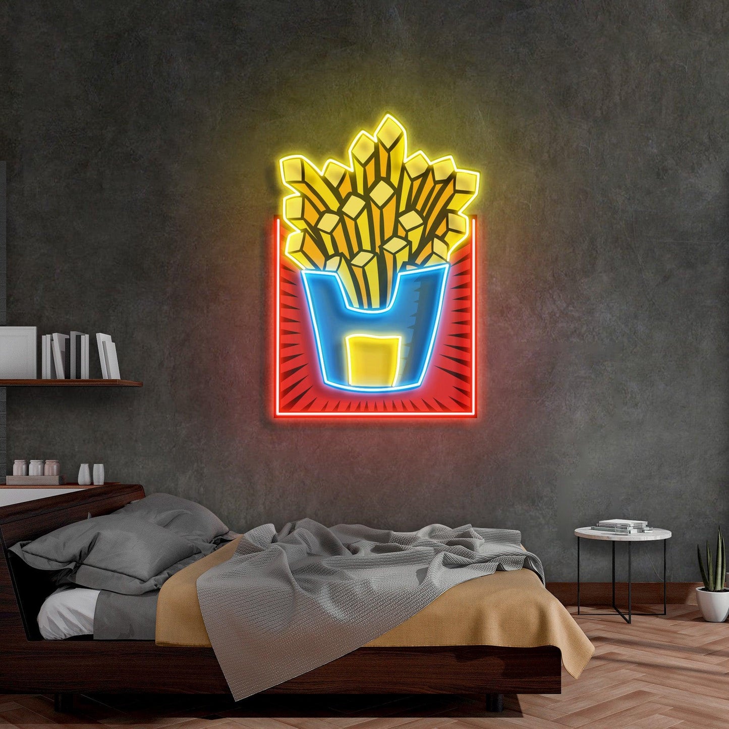 French Fries Led Neon Acrylic Artwork - Neonzastudio