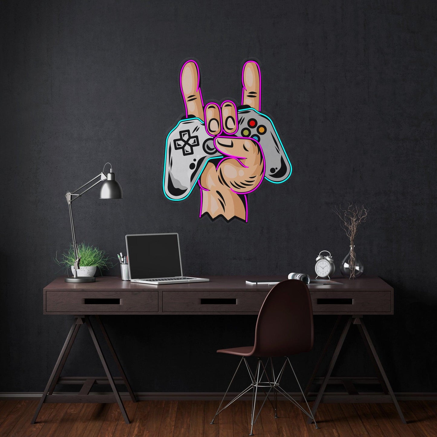 Game Hands Led Neon Acrylic Artwork - Neonzastudio