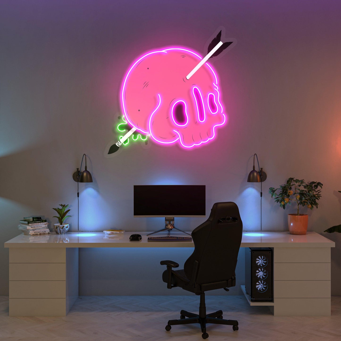 Geskulled Led Neon Acrylic Artwork - Neonzastudio