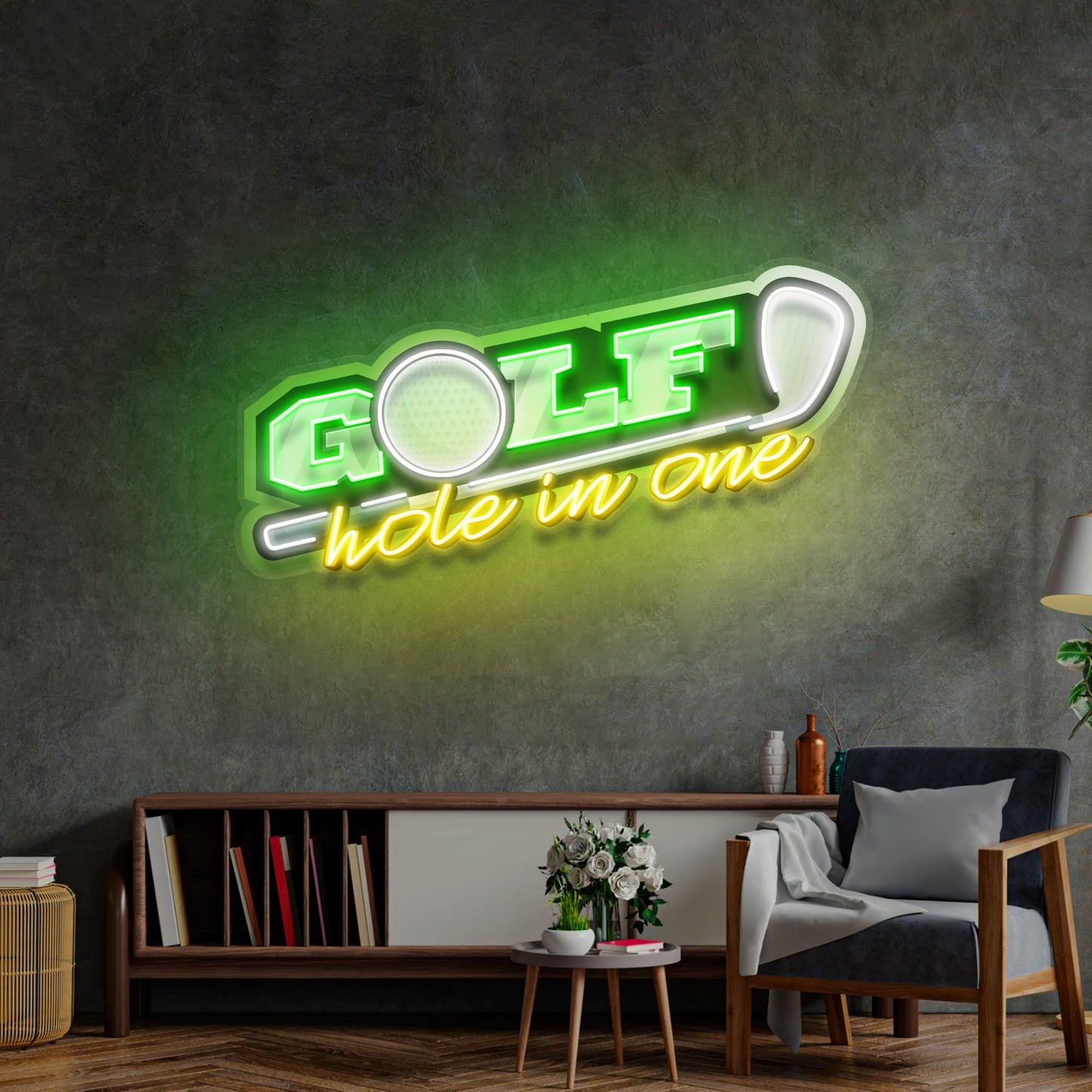 Golf Hole in one Led Neon Acrylic Artwork - Neonzastudio