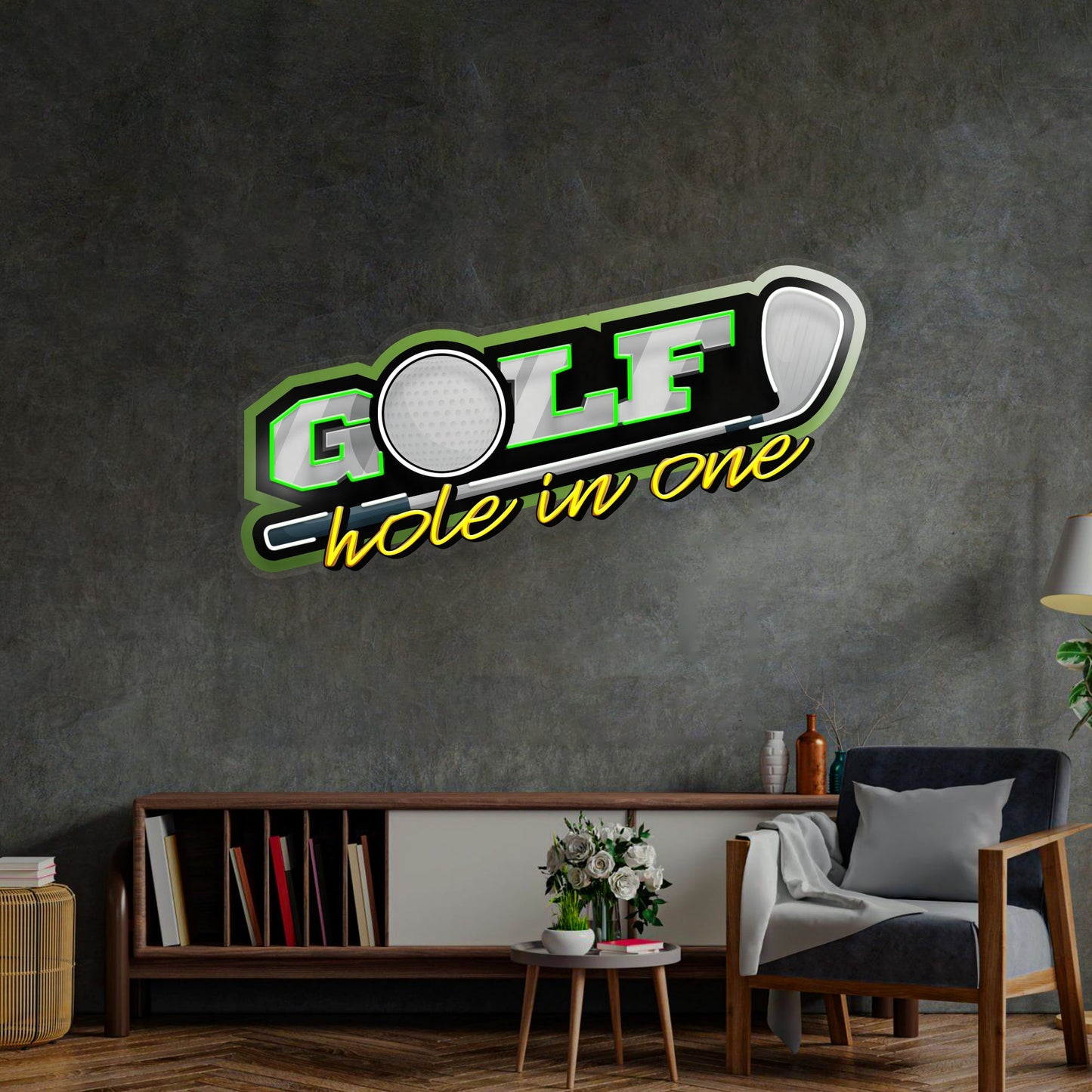 Golf Hole in one Led Neon Acrylic Artwork - Neonzastudio