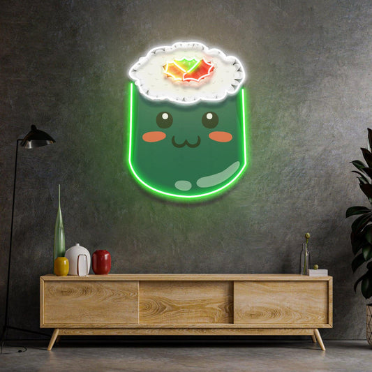 Green Sushi Led Neon Acrylic Artwork - Neonzastudio