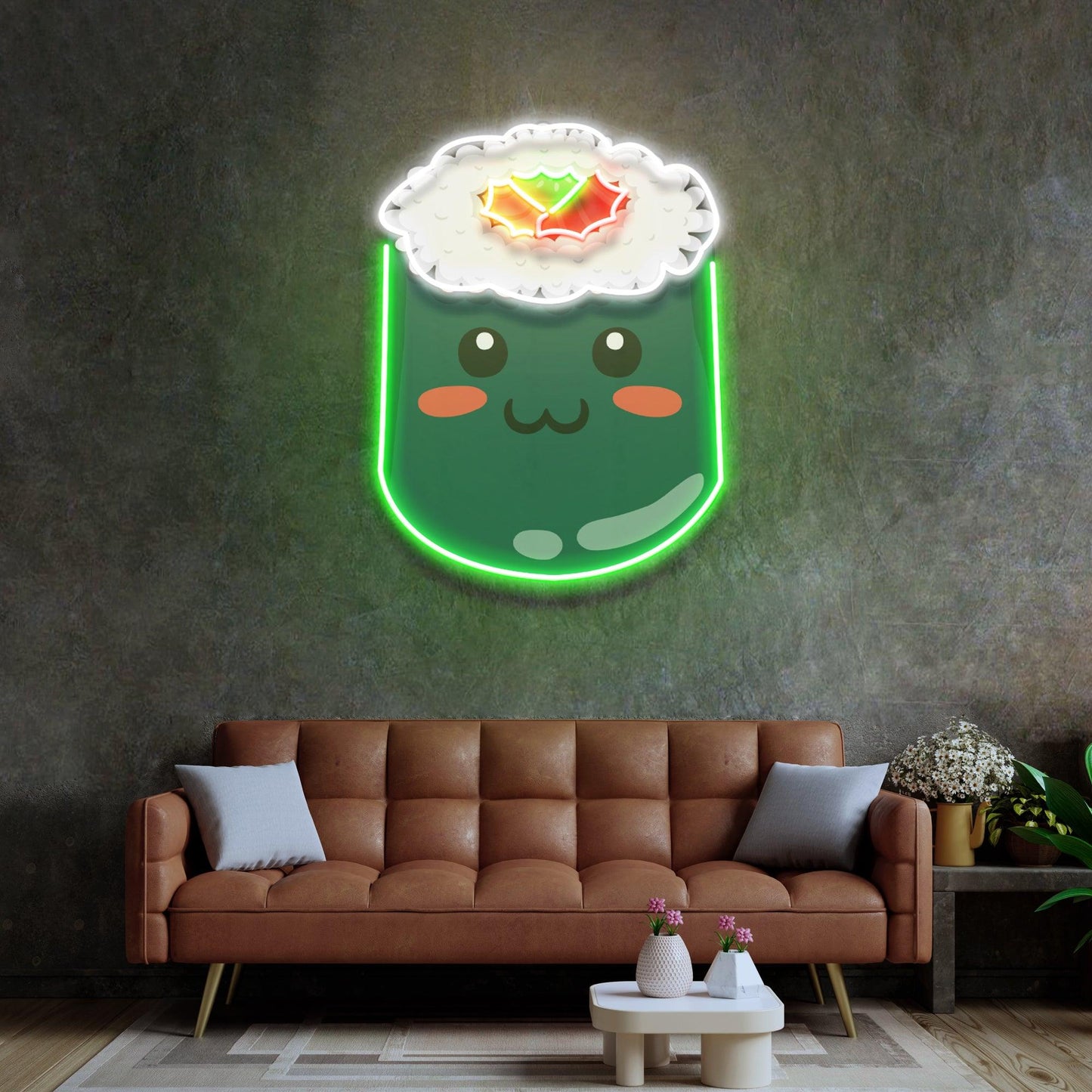 Green Sushi Led Neon Acrylic Artwork - Neonzastudio
