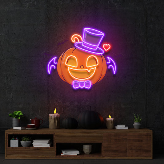 Halloween Monster Pumpkin Artwork Led Neon Sign Light - Neonzastudio