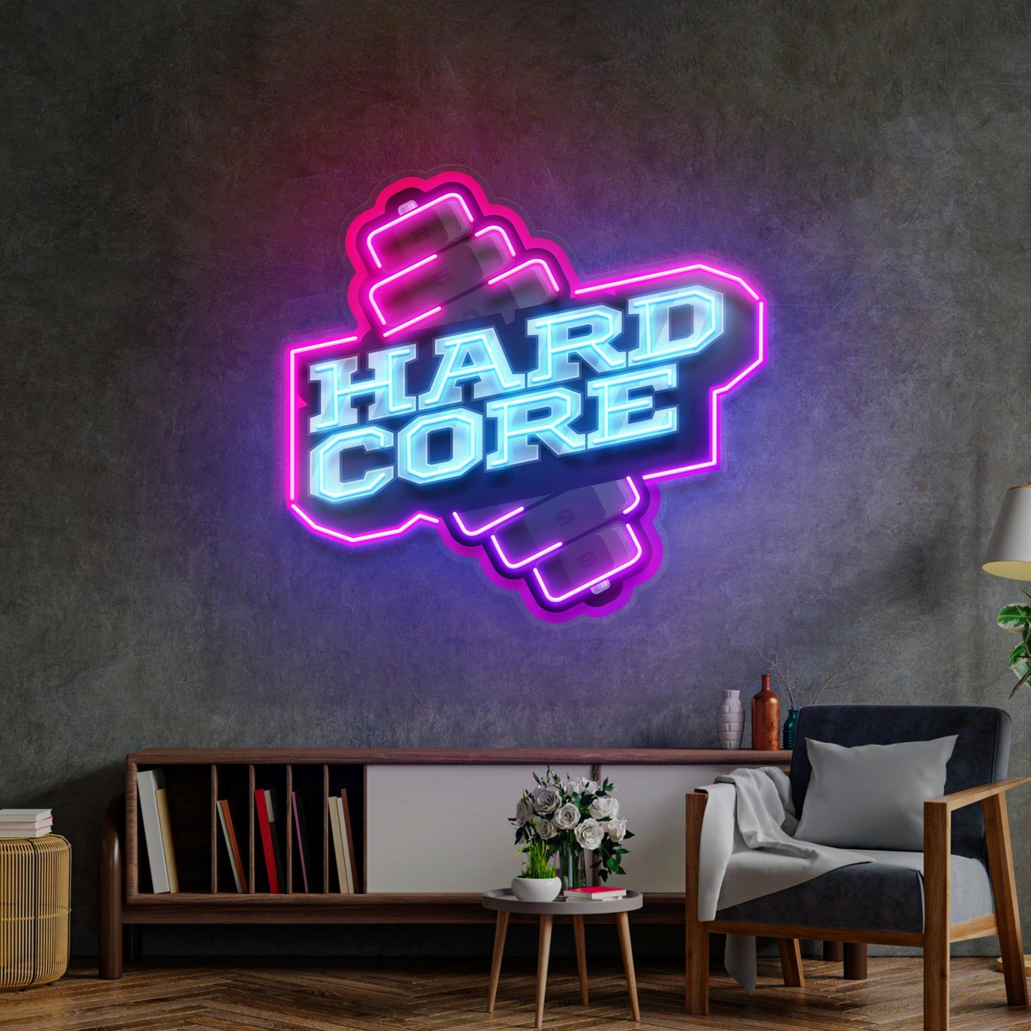 Hardcore Dumbell LED Neon Sign Light Pop Art - Neonzastudio