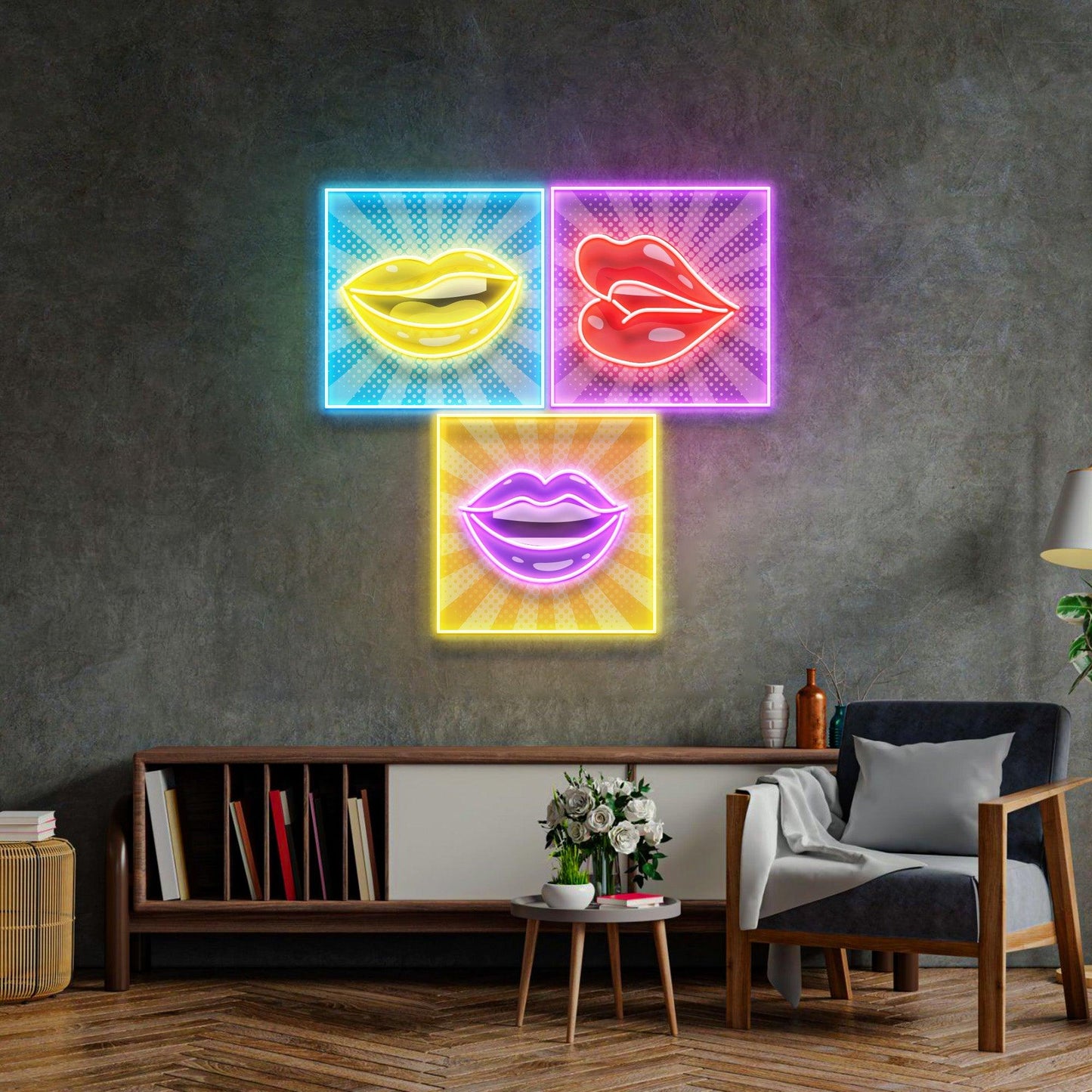 Lip Frame Led Neon Acrylic Artwork - Neonzastudio