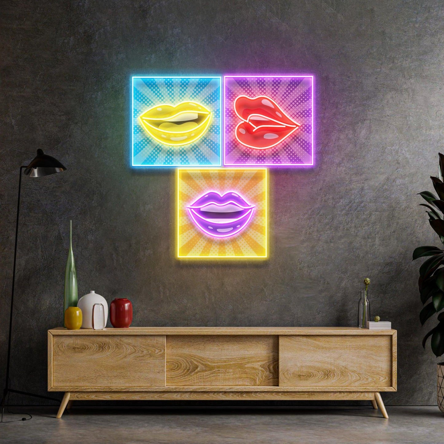 Lip Frame Led Neon Acrylic Artwork - Neonzastudio