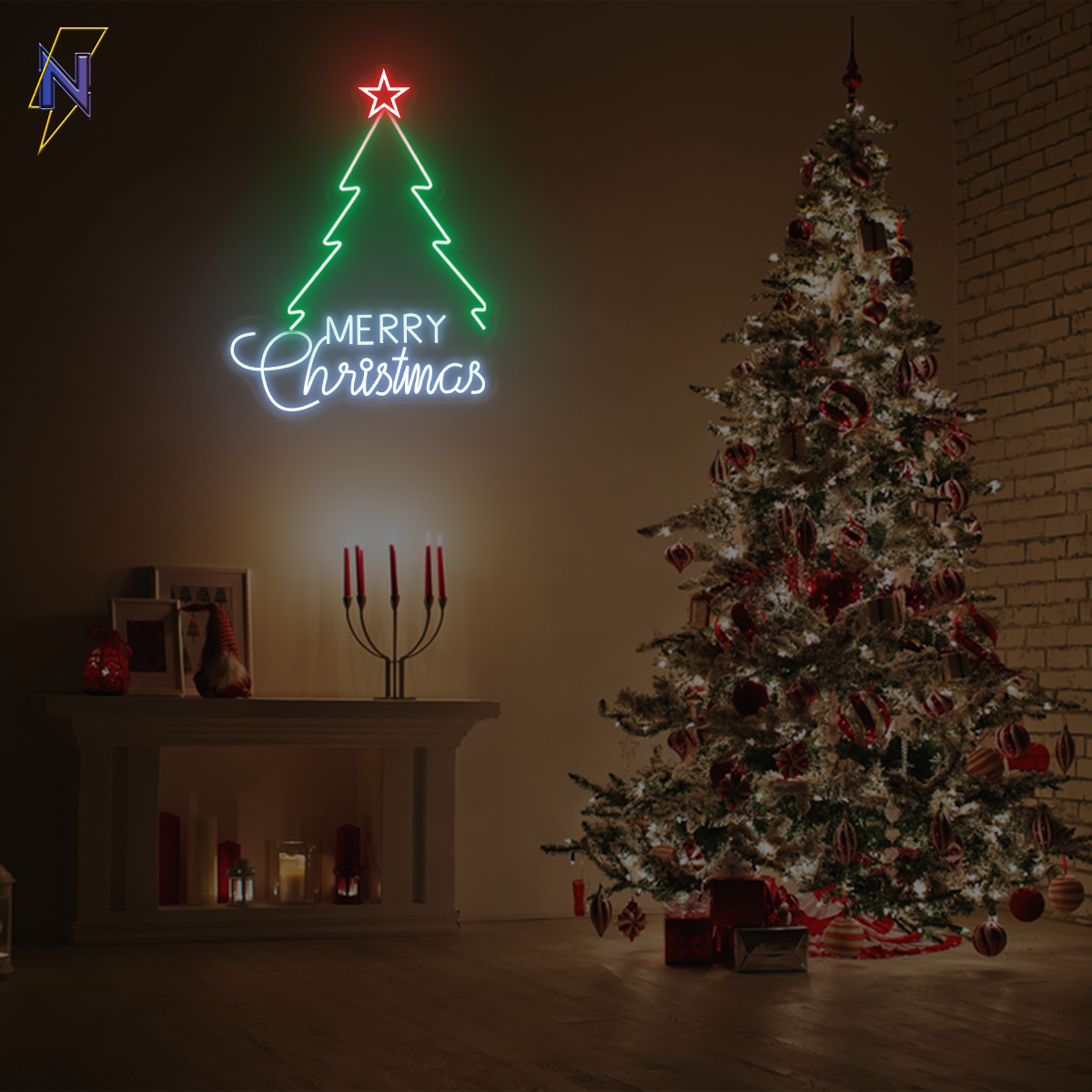 Neon christmas online lights