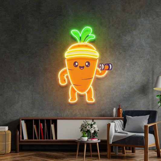Mighty Baby Carrot Neon Acrylic Artwork - Neonzastudio