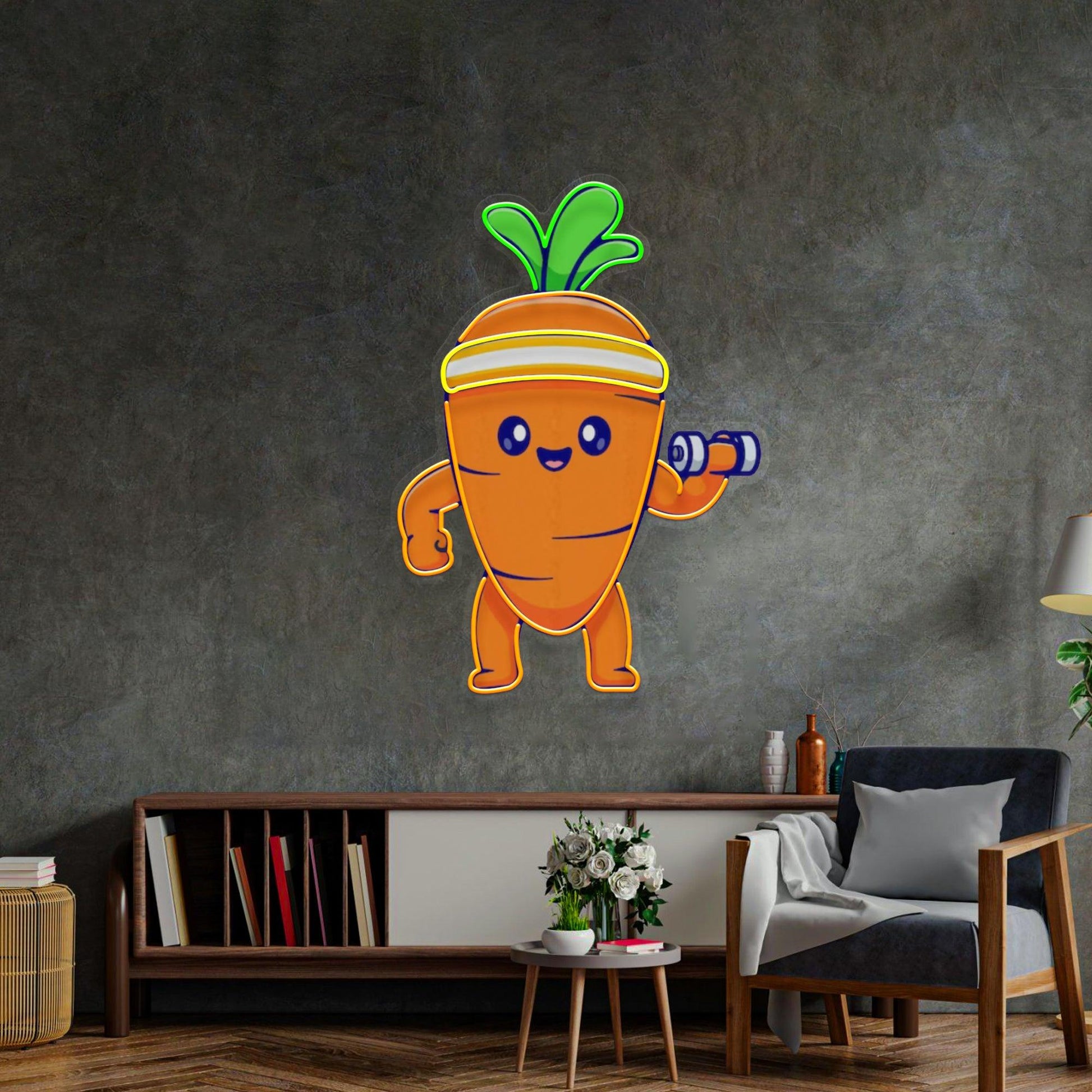 Mighty Baby Carrot Neon Acrylic Artwork - Neonzastudio