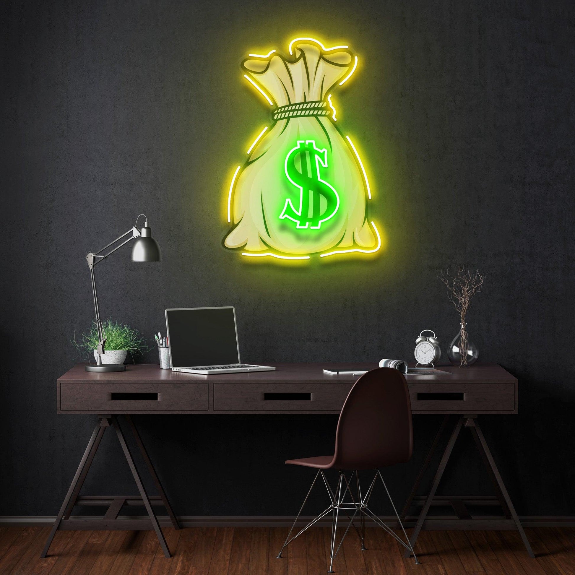 Money Bag Led Neon Acrylic Artwork - Neonzastudio