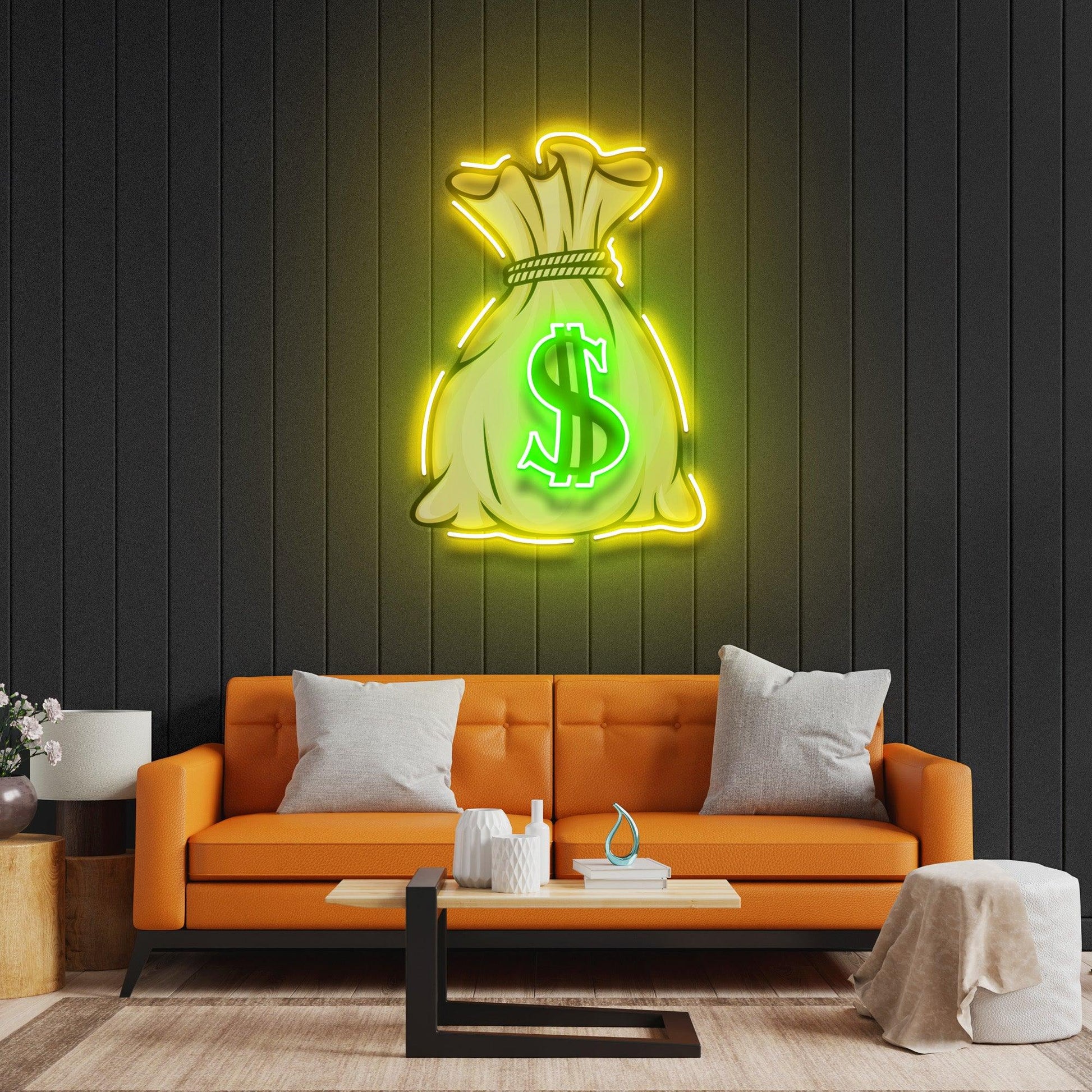 Money Bag Led Neon Acrylic Artwork - Neonzastudio