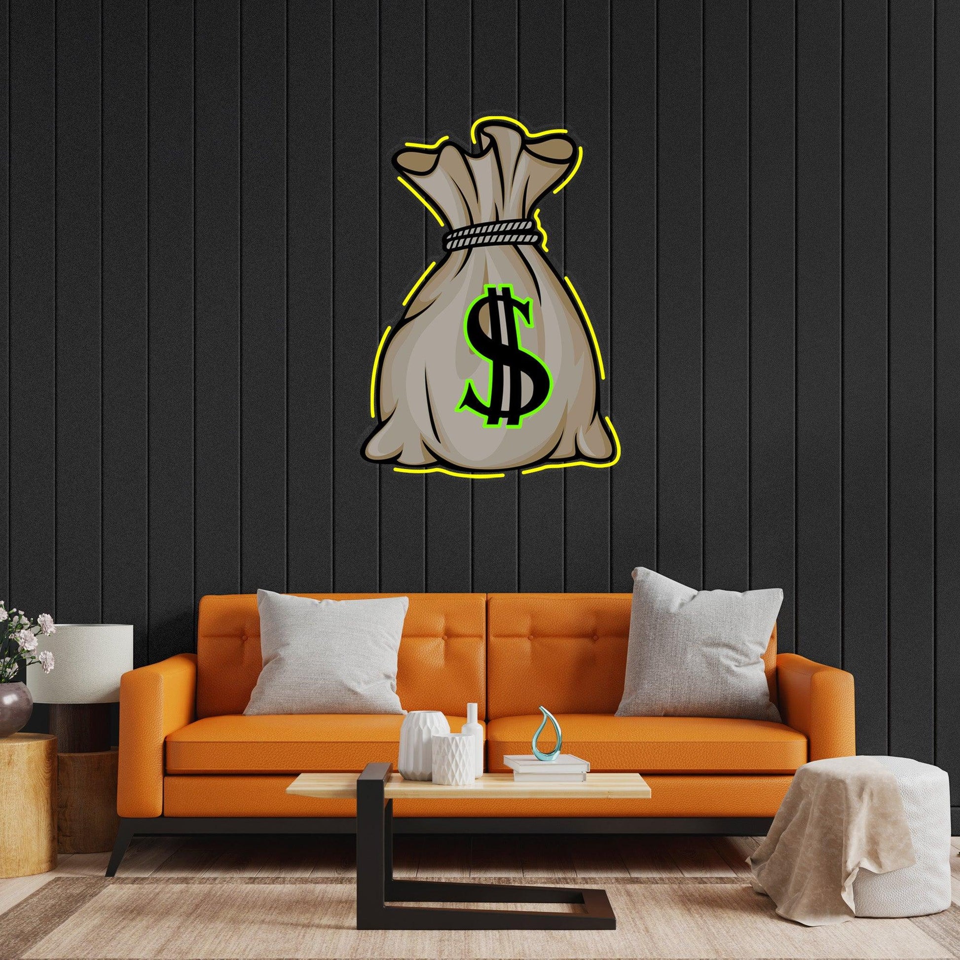 Money Bag Led Neon Acrylic Artwork - Neonzastudio