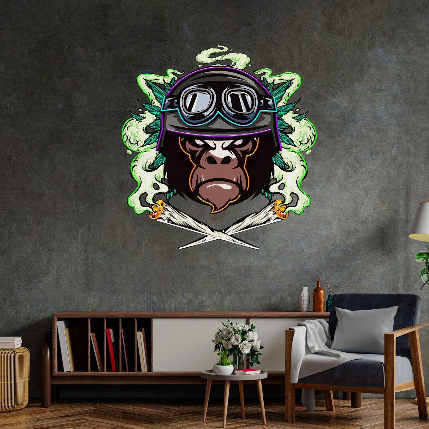 Monkey Soldier LED Neon Sign Light Pop Art - Neonzastudio