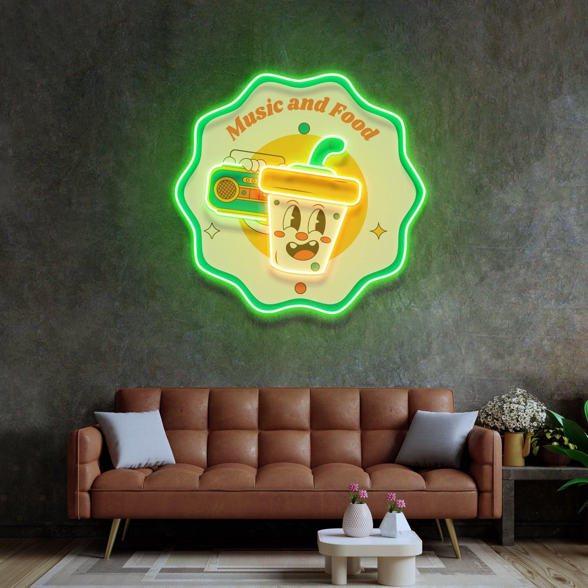 Music Food Led Neon Acrylic Artwork - Neonzastudio