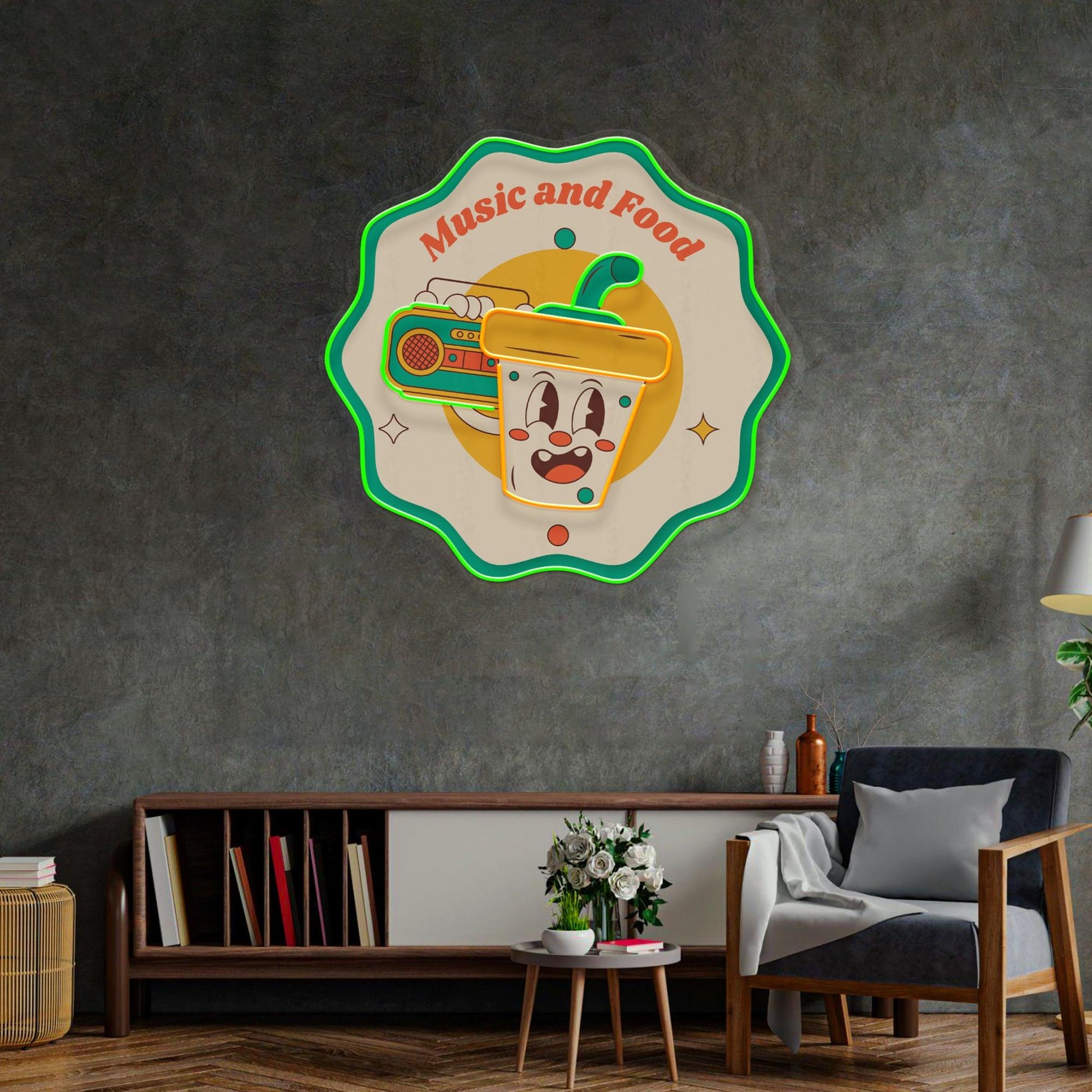 Music Food Led Neon Acrylic Artwork - Neonzastudio