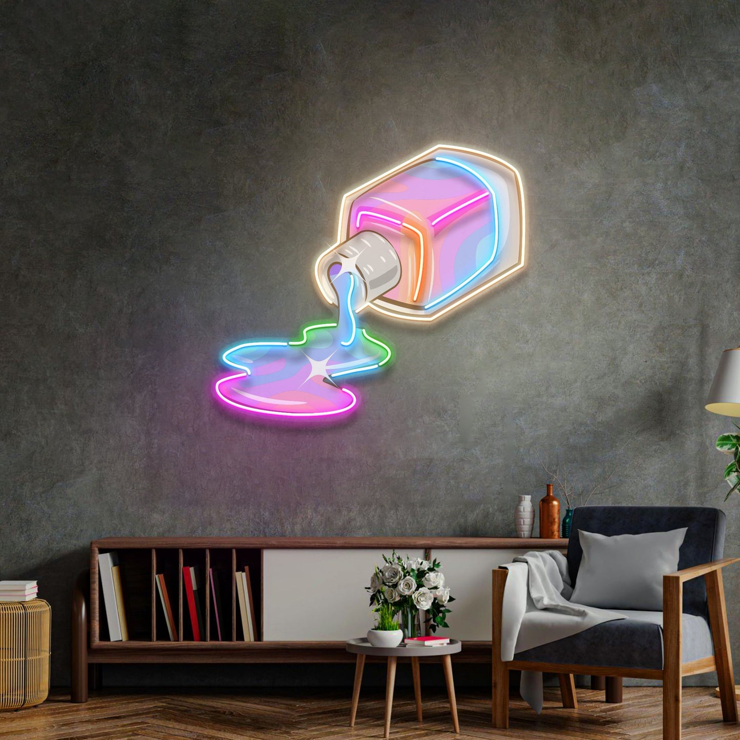 Nail Polish Spilling LED Neon Sign Light Pop Art - Neonzastudio
