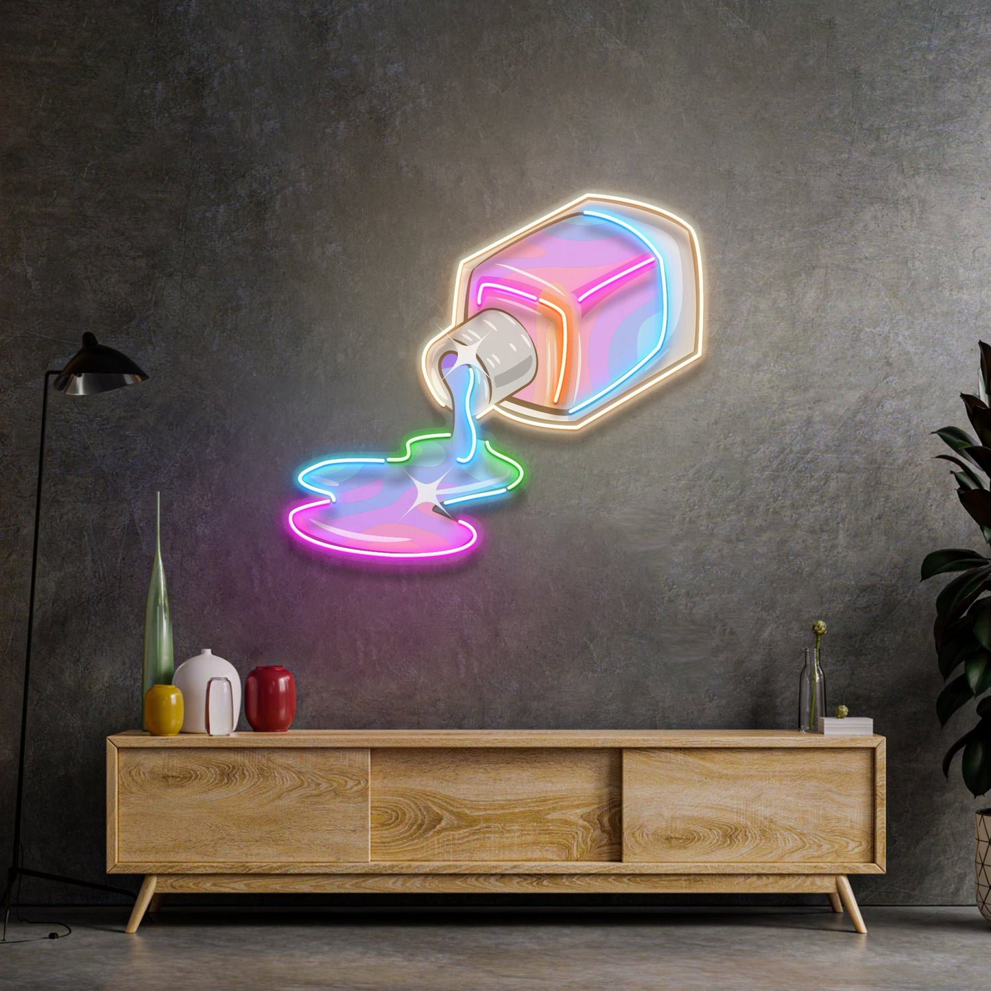 Nail Polish Spilling LED Neon Sign Light Pop Art - Neonzastudio