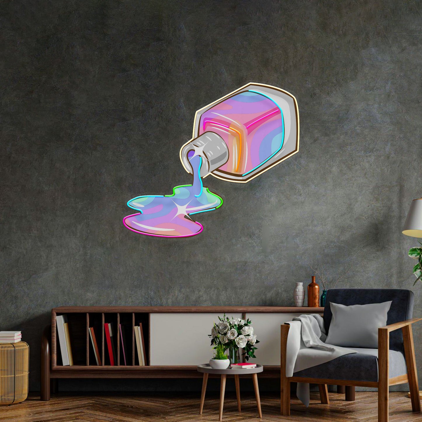 Nail Polish Spilling LED Neon Sign Light Pop Art - Neonzastudio
