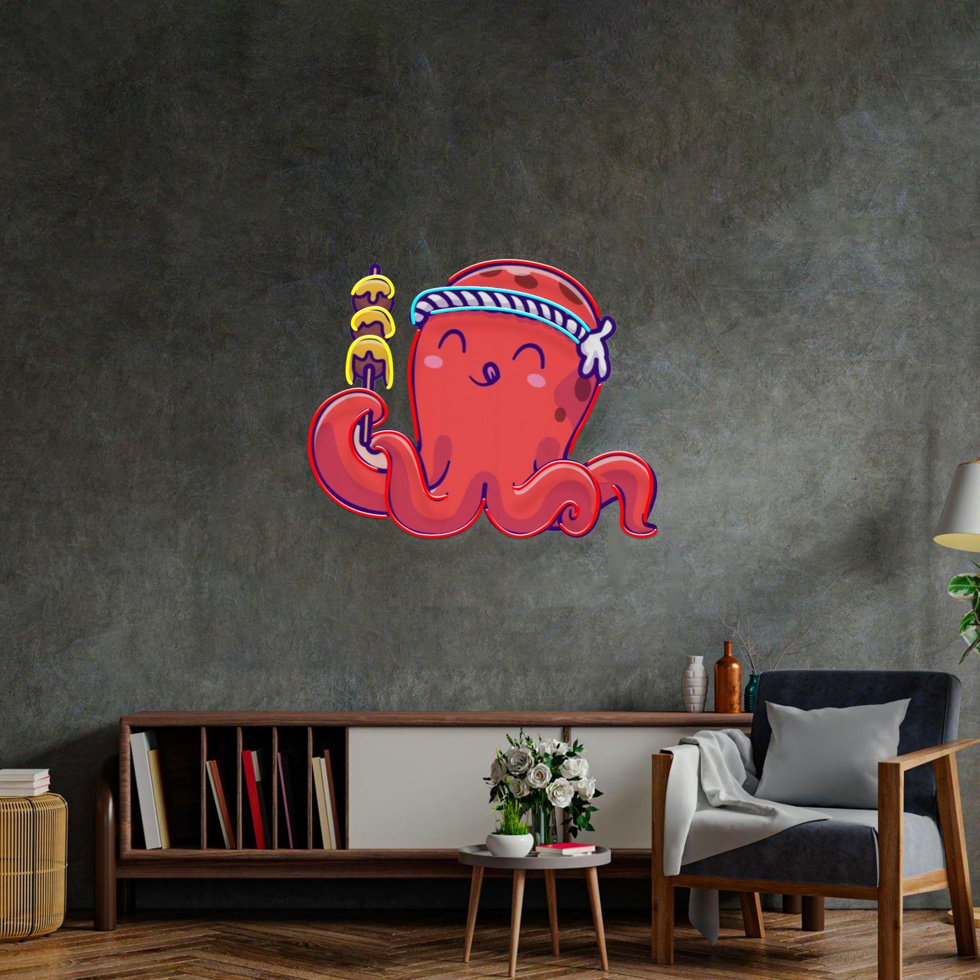 Octopus Neon Acrylic Artwork - Neonzastudio