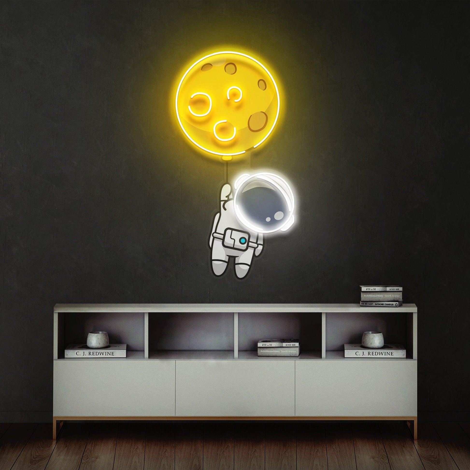 Planet Balloon Led Neon Acrylic Artwork - Neonzastudio