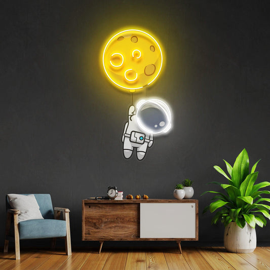 Planet Balloon Led Neon Acrylic Artwork - Neonzastudio