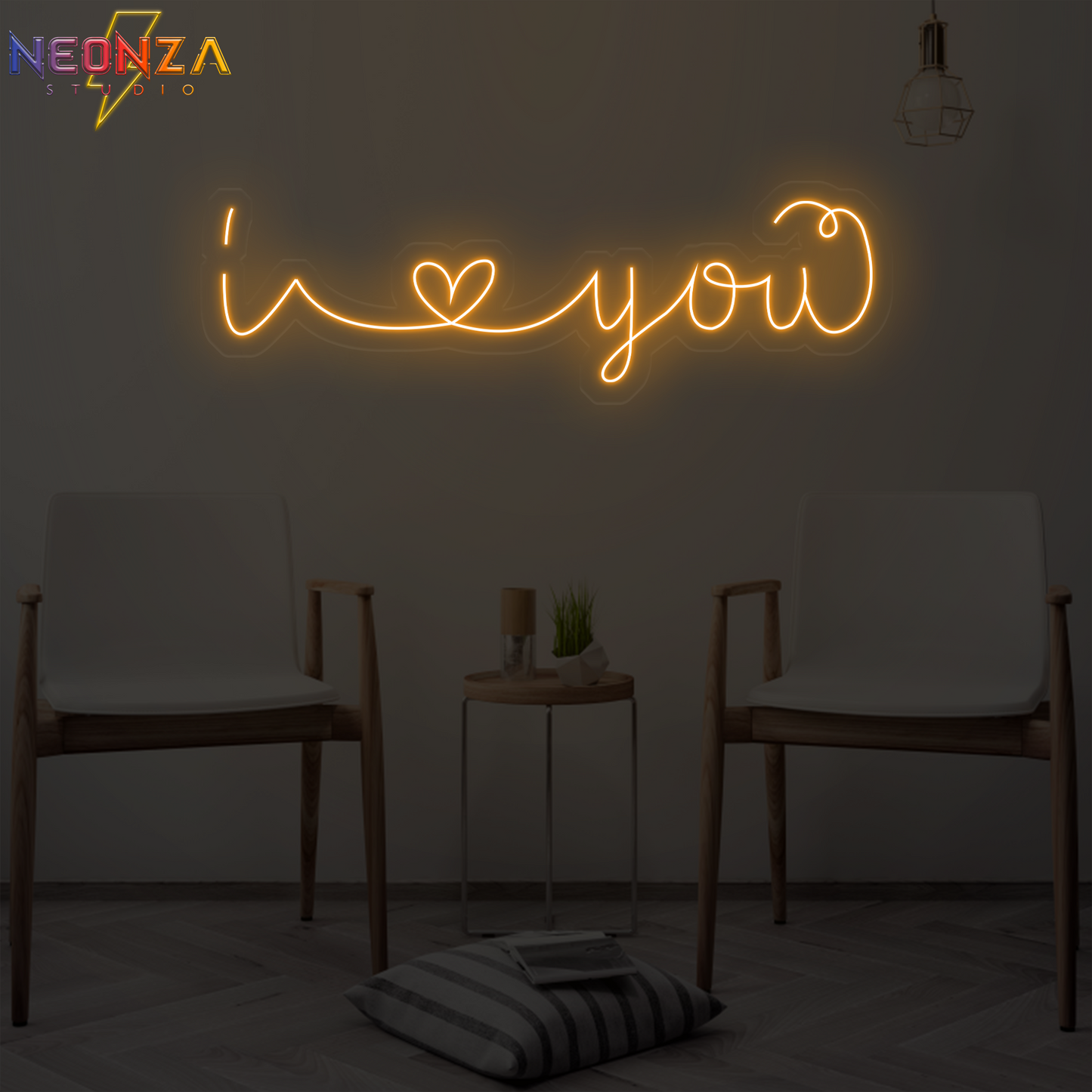 i love you Neon quote Sign orange