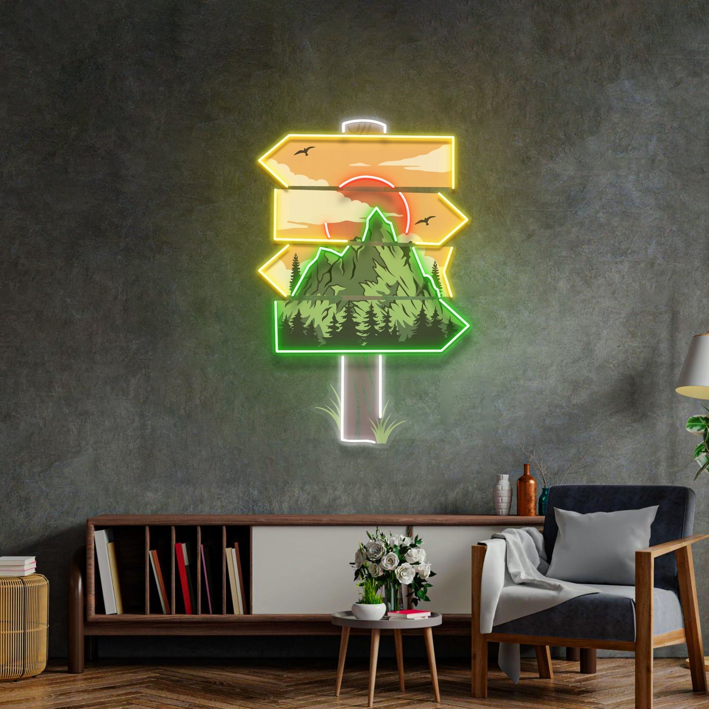 Red Moon Forestry LED Neon Sign Light Pop Art - Neonzastudio