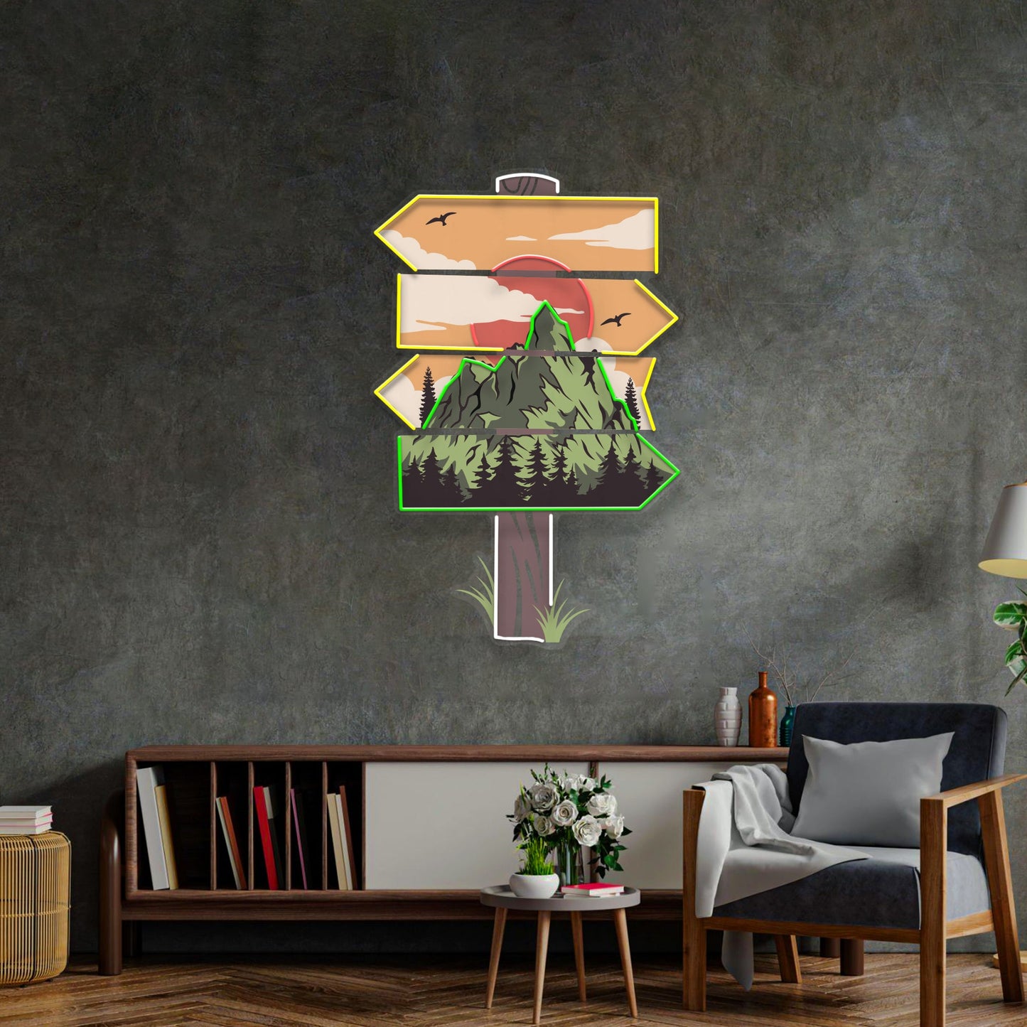 Red Moon Forestry LED Neon Sign Light Pop Art - Neonzastudio