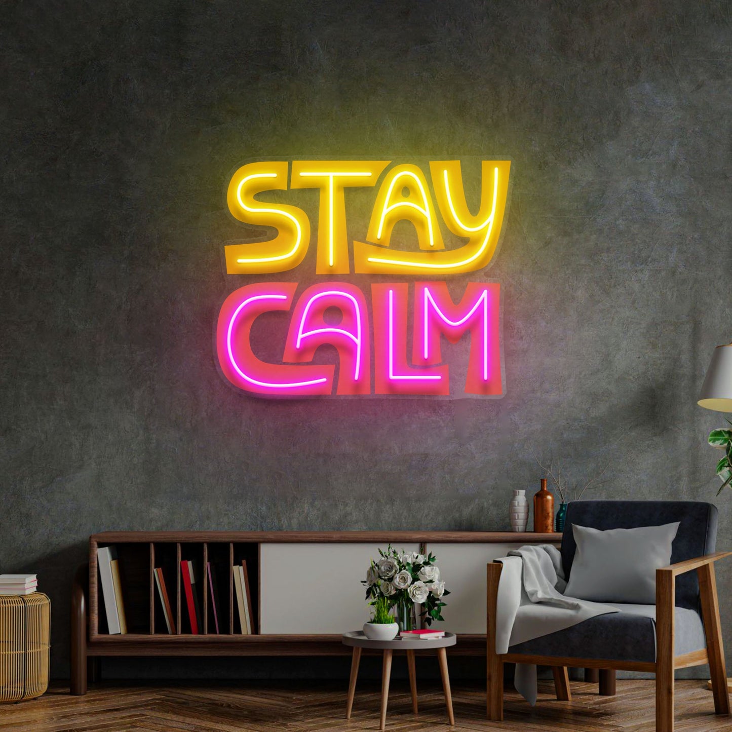 Stay Calm LED Neon Sign Light Pop Art - Neonzastudio