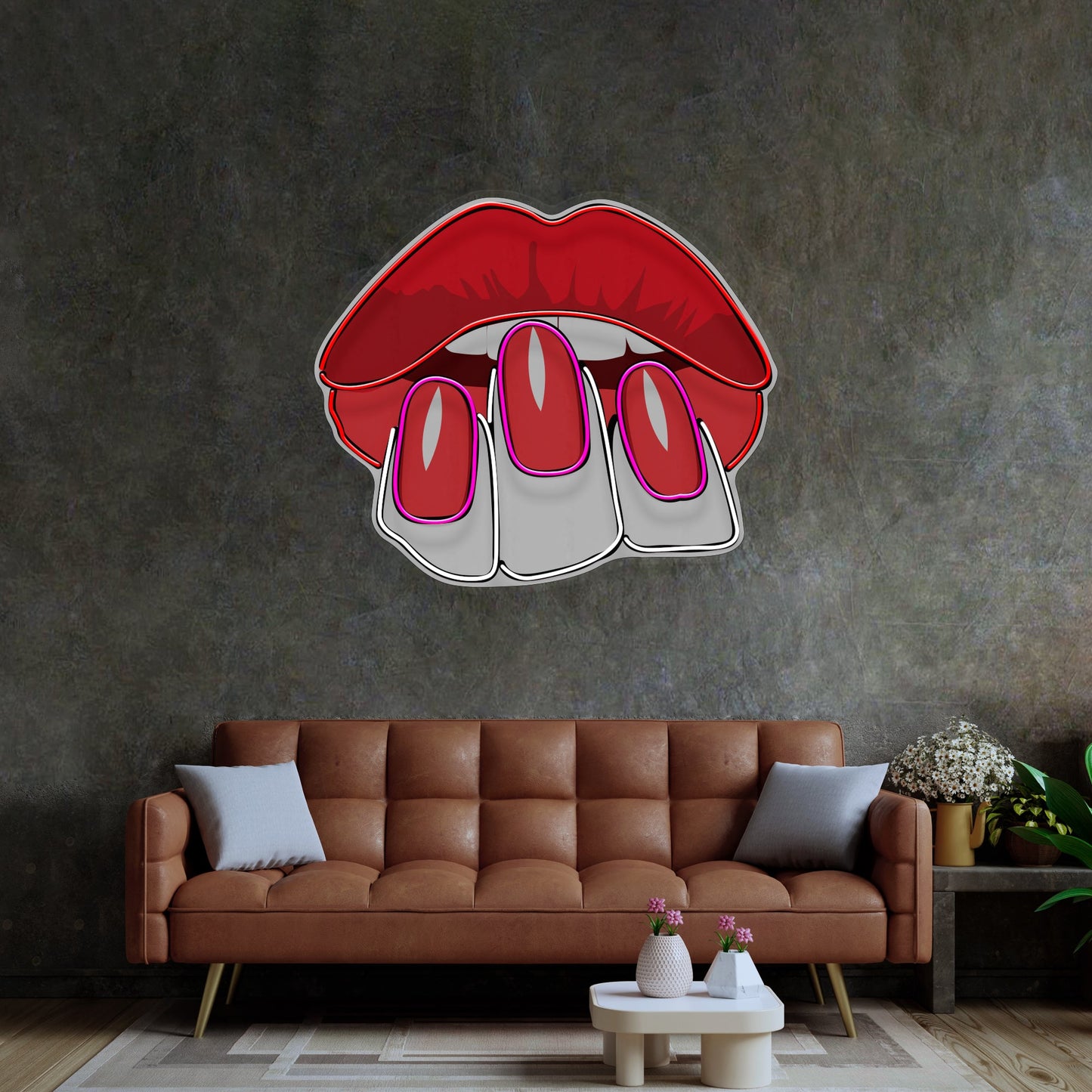 Sexy Hands on Lips LED Neon Sign Light Pop Art - Neonzastudio