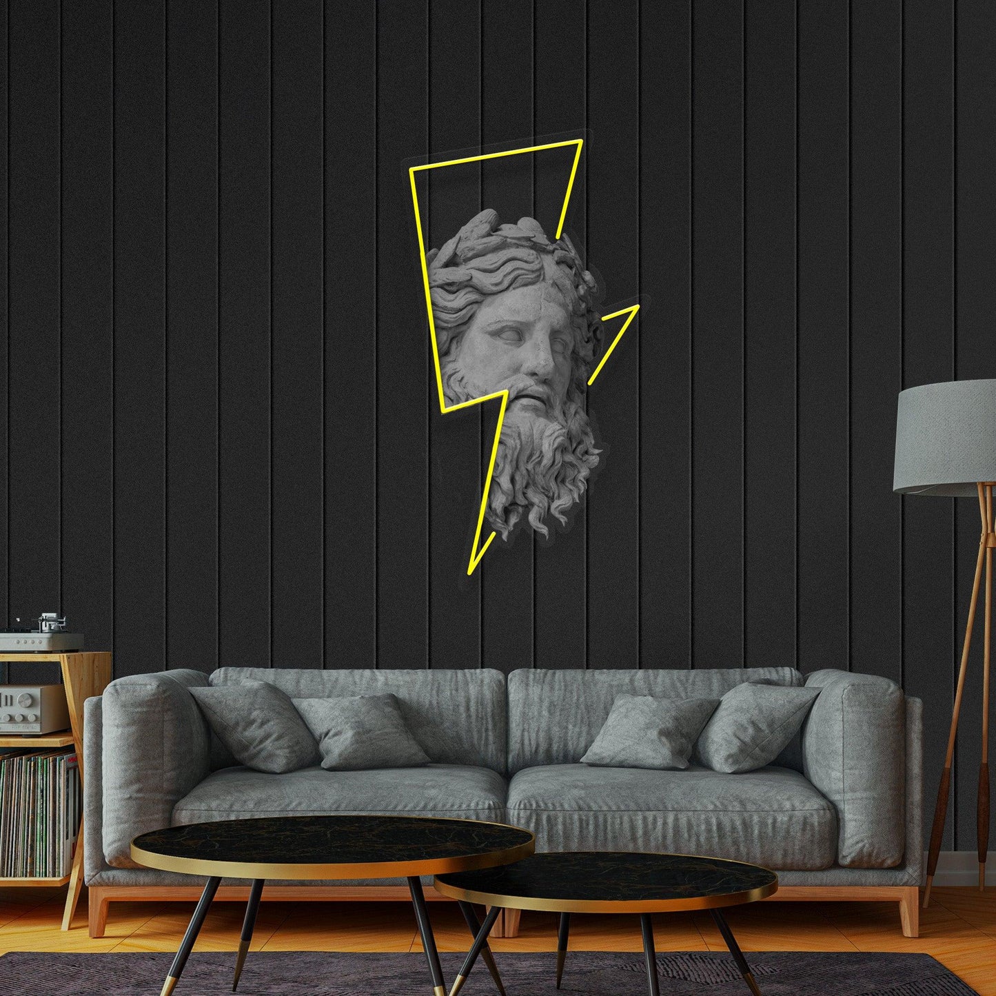 The Zeus and Thunderbolt Led Neon Acrylic Artwork - Neonzastudio
