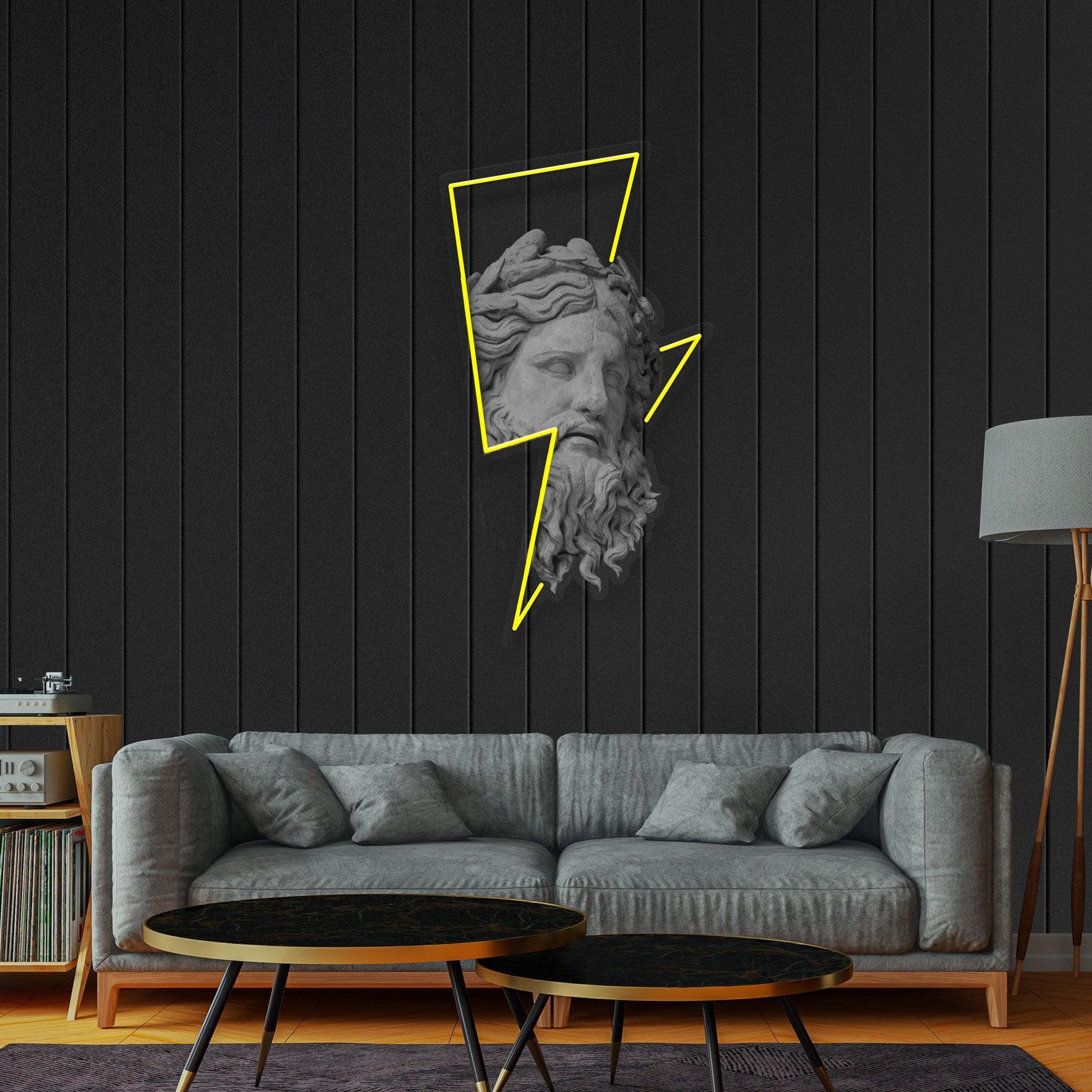 The Zeus and Thunderbolt Led Neon Acrylic Artwork - Neonzastudio