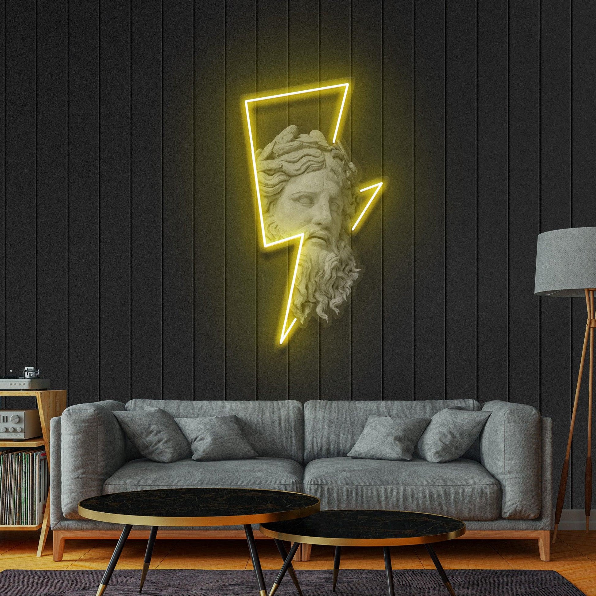 The Zeus and Thunderbolt Led Neon Acrylic Artwork - Neonzastudio