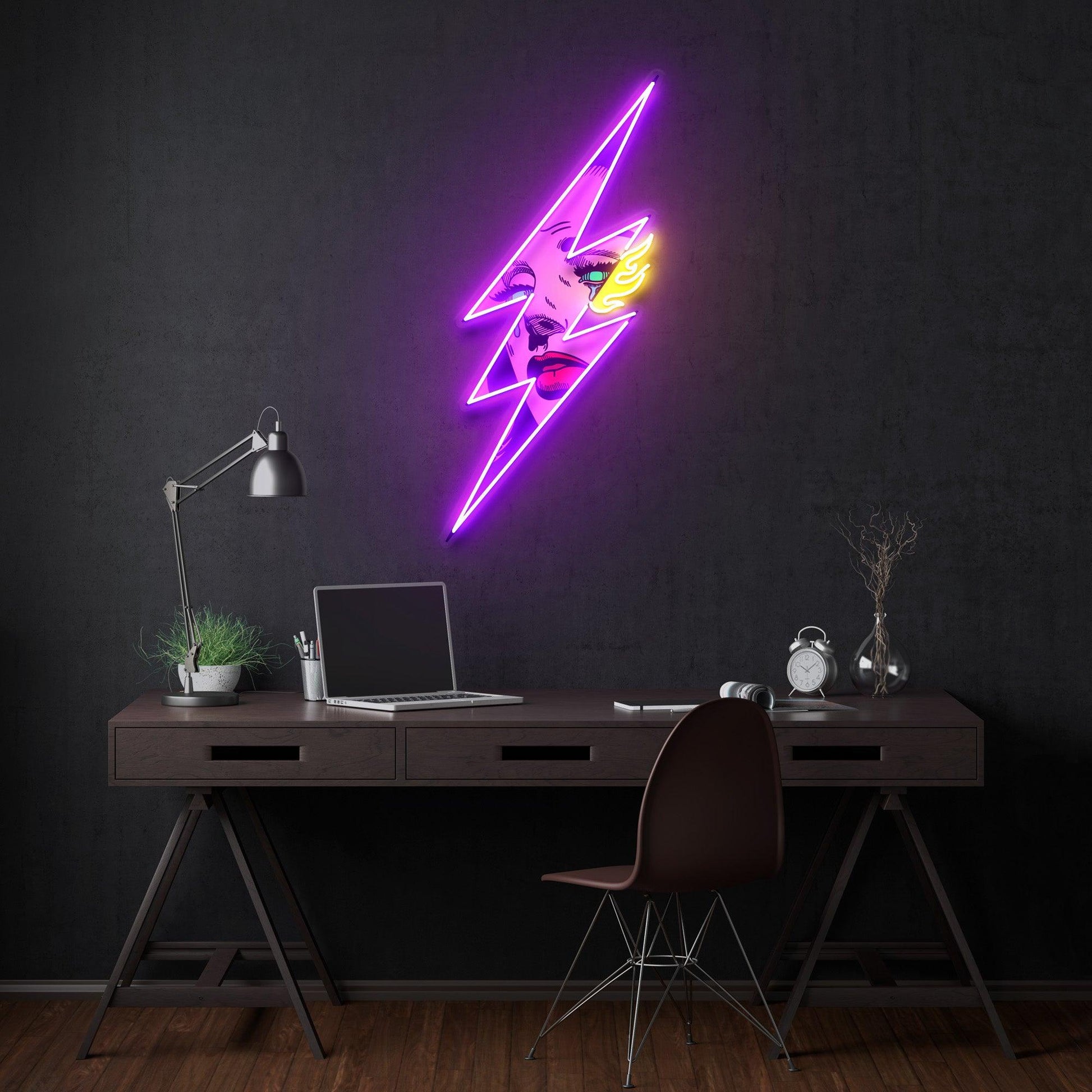 Thunder Girl Led Neon Acrylic Artwork - Neonzastudio