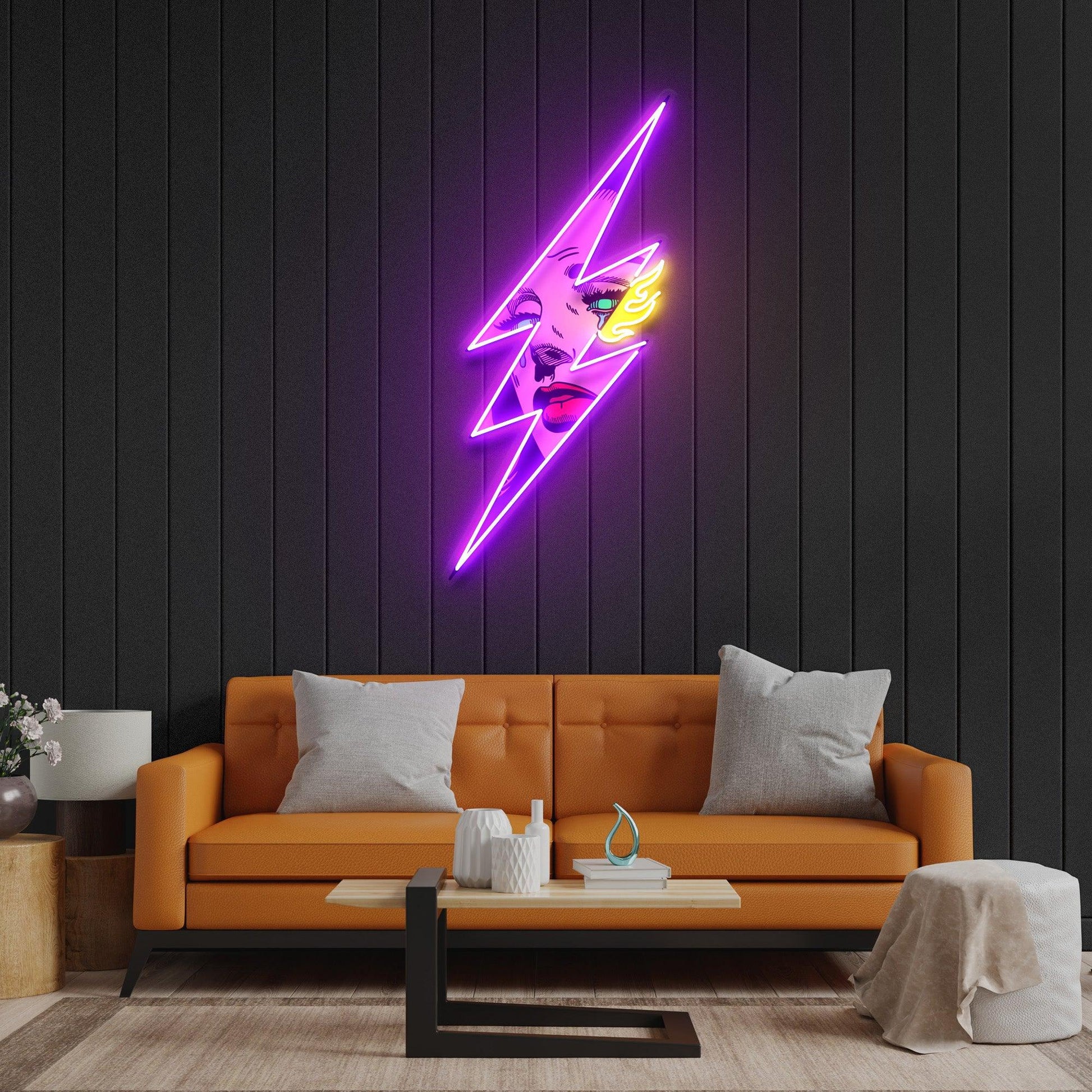 Thunder Girl Led Neon Acrylic Artwork - Neonzastudio