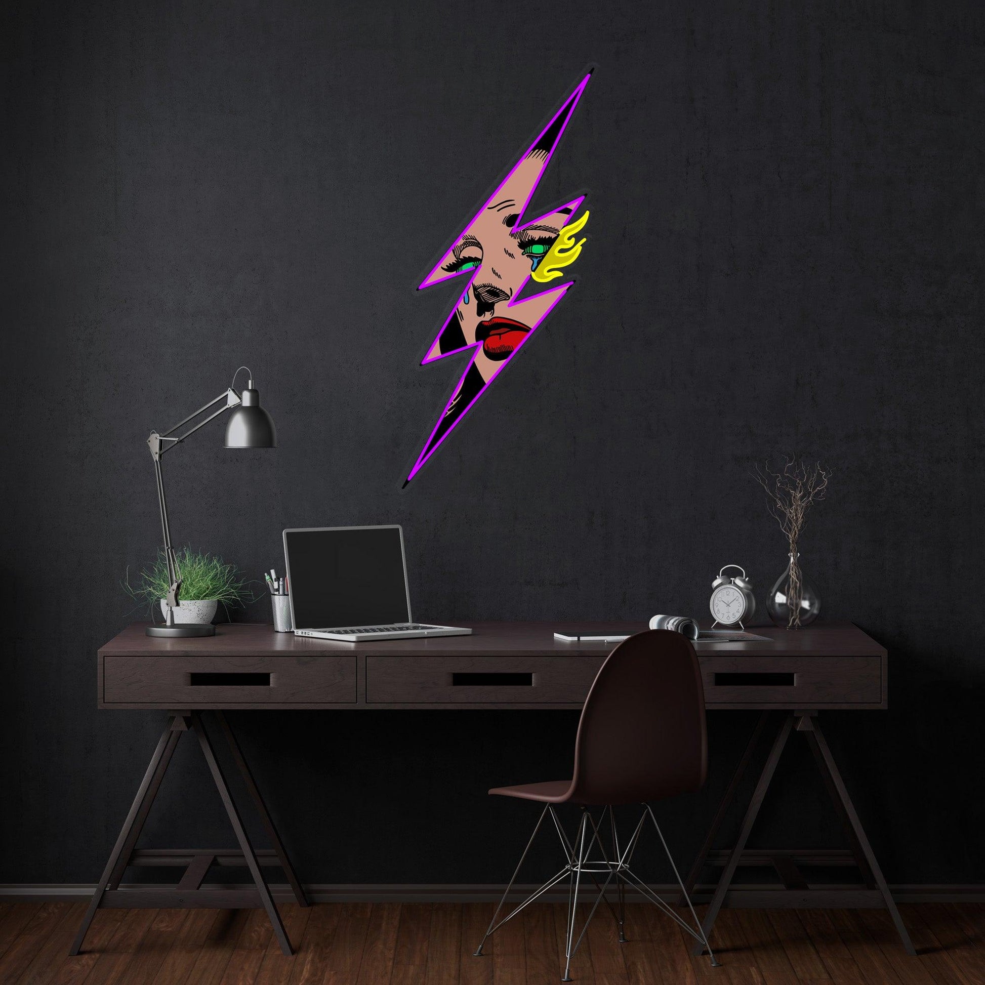 Thunder Girl Led Neon Acrylic Artwork - Neonzastudio