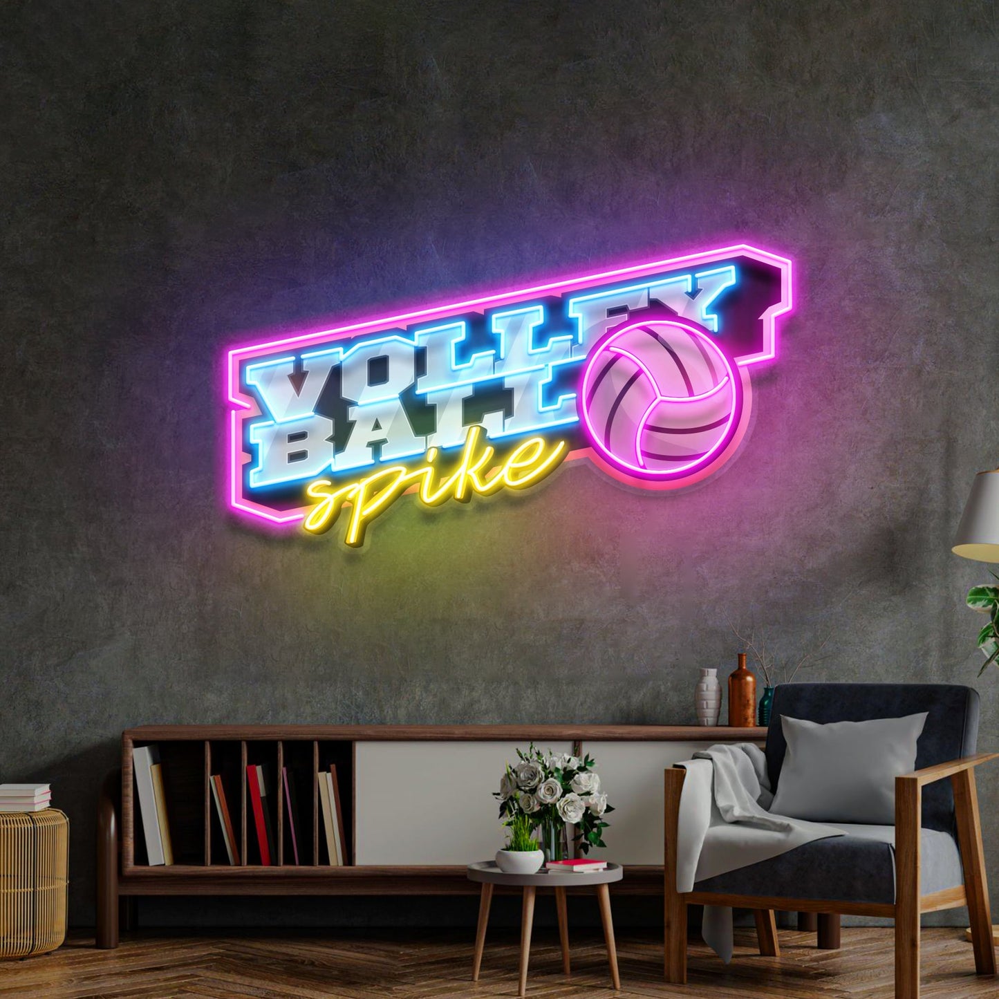 Volleyball Spike LED Neon Sign Light Pop Art - Neonzastudio